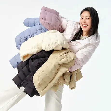 【奥莱清仓】坦博尔羽绒服女款轻薄短款连帽时尚春季保暖羽绒外套图片