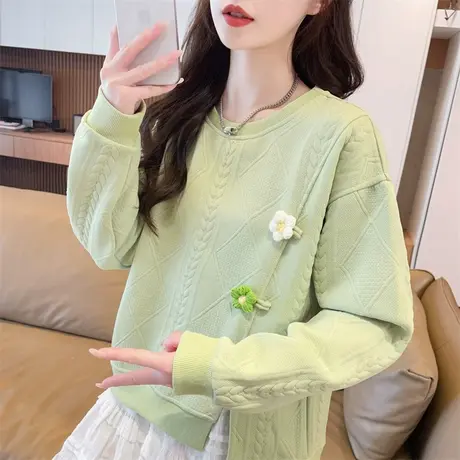 早秋不规则开叉卫衣女春秋韩版宽松薄款小个子初中生百搭上衣外套商品大图