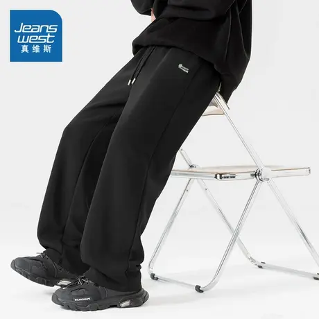 JR真维斯男式显高宽松阔腿卫裤 2025秋季新品男款运动休闲长裤子图片