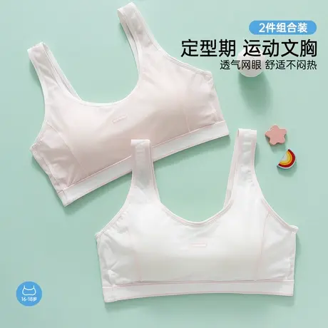 顶瓜瓜少女文胸2024新款四季款顶呱呱女士3阶段学生运动内衣2件装图片