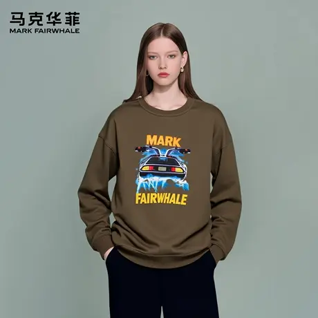 马克华菲 deer 美式赛车印花卫衣男款卫衣秋季新款宽松复古外套女图片