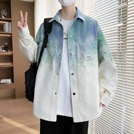 春秋季牛仔外套男潮流2025新款青少年初中学生痞帅潮牌高级感夹克商品大图