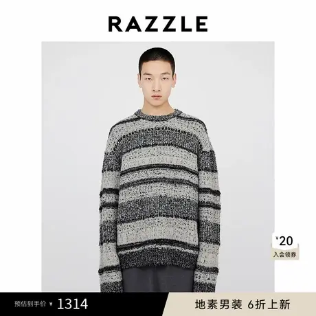 RAZZLE地素 男装黑色2025春季粗条纹套衫图片