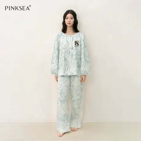 纯棉睡衣女2025年新款秋冬季长袖长春秋企鹅高级感大码家居服套装商品大图