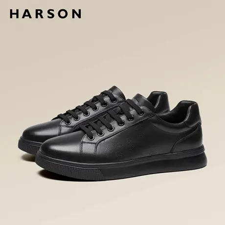 哈森男鞋春季2026新款商务休闲鞋高级感皮鞋男士运动真皮通勤鞋子商品大图