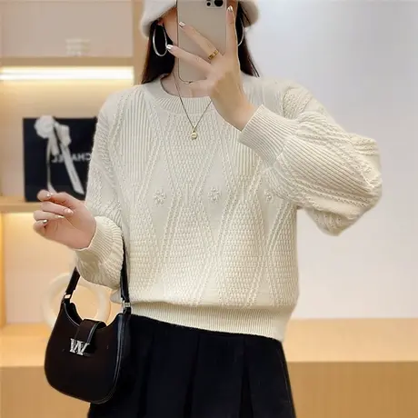 女士毛衣秋冬针织打底衫2023年新款慵懒风今年流行气质洋气女上衣商品大图