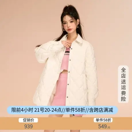 othermix短款翻领轻薄羽绒服女2023冬季新款宽松气质舒适保暖外套图片