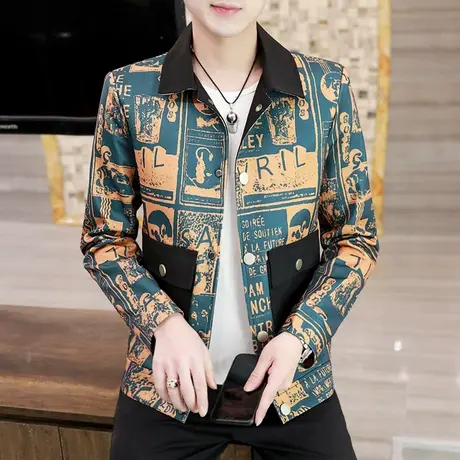 个性潮牌春秋季工装外套男韩版修身男士夹克社会小伙痞帅气上衣服商品大图