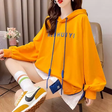 卫衣女春秋季韩版宽松原宿bf慵懒风ins薄款早秋百搭假两件外套潮图片