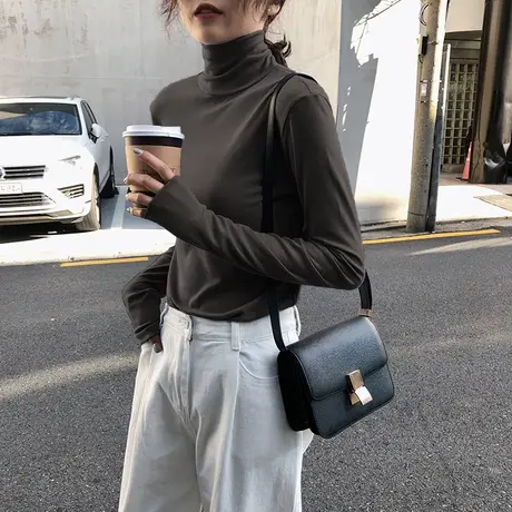 2024年春秋季新款百搭内搭加绒打底衫秋冬女装半高领长袖洋气上衣商品大图