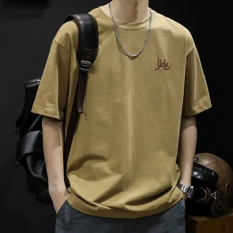 重磅300g短袖t恤男士宽松大码潮牌夏季2024新款男款衣服体恤男装商品大图