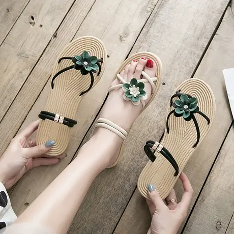 2023新款夏季搭配长裙子的晚晚凉鞋仙女风平底网红学生百搭ins潮商品大图