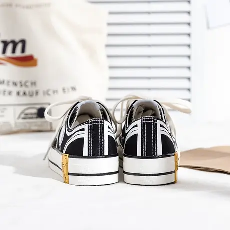 2020年新款黑色帆布鞋女学生布鞋韩版ulzzang球鞋子百搭休闲板鞋商品大图