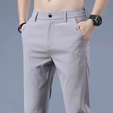 薄款工作上班通勤西裤男士直筒宽松商务正装休闲长裤男士夏季冰丝图片