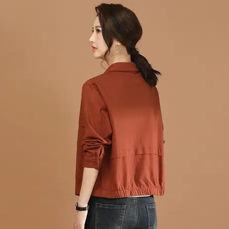 韩潮袭人POLO领长袖短外套女2024春季新款宽松休闲夹克上衣图片