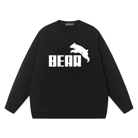 恶搞彪熊bear北极熊衣服圆领宽松纯棉长袖卫衣男潮牌打底衫休闲装图片