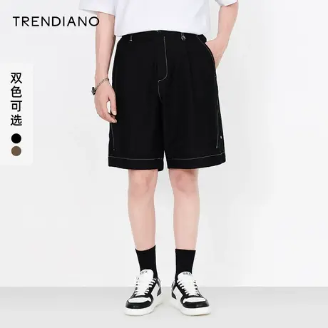 TRENDIANO夏季新款简约通勤休闲短裤男潮流百搭宽松五分裤商品大图