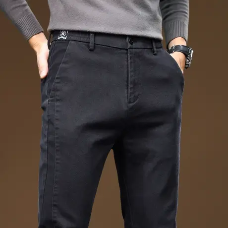 春秋款男士黑色西裤秋季2023年新款休闲裤子秋天男款小直筒西装裤商品大图