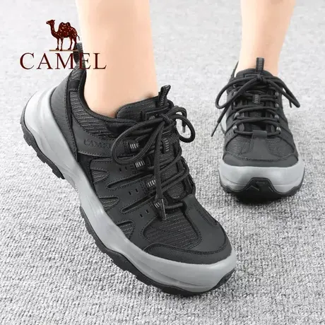 Camel/骆驼男鞋春秋季新款品牛皮厚底低帮真单系带正户外休闲鞋子商品大图