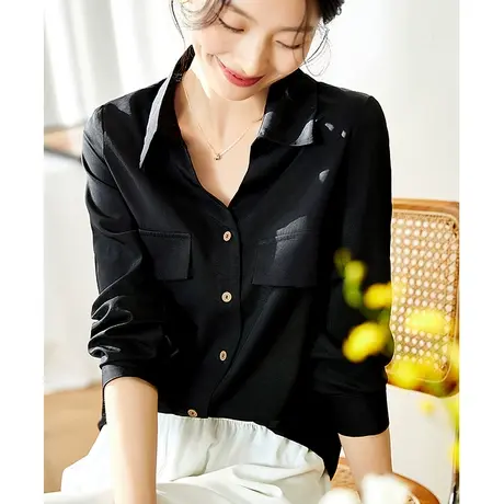 ITISF4/艾夫斯多色复古小V领衬衫图片