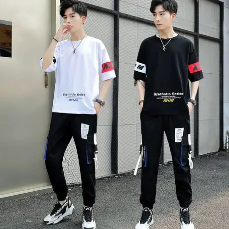 男孩短袖t恤12-15岁青少年大童夏装衣服帅气13初中学生工装套装14商品大图