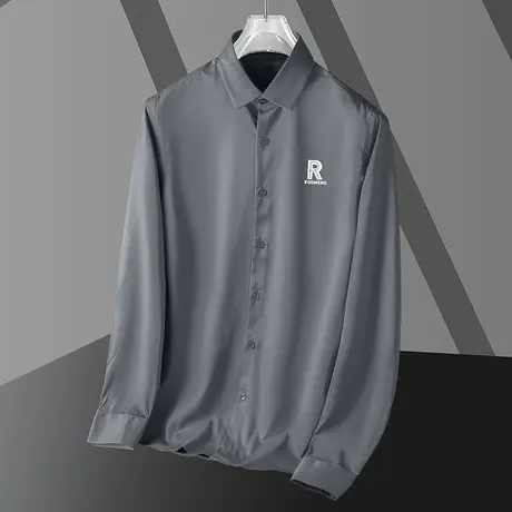 2023新款春秋季长袖衬衫男抗皱免烫衬衣轻熟风高级感商务休闲寸衫商品大图