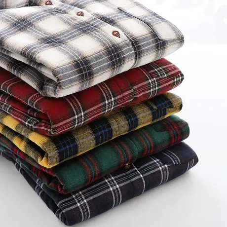 韩版复古宽松加厚加绒格子衬衫女长袖保暖冬新款学生内搭打底衬衣图片