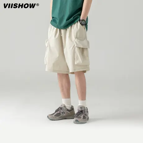 VIISHOW工装短裤男夏季薄款高街潮牌宽松大码五分裤休闲运动5分裤商品大图