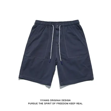 四色入斜纹工装短裤男潮牌直筒卡其色裤子夏天男款男士美式休闲裤商品大图