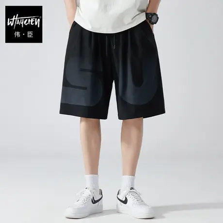 伟臣潮流大码男式加肥加大宽松短裤胖子冰丝轻薄印花肥佬五分裤夏商品大图