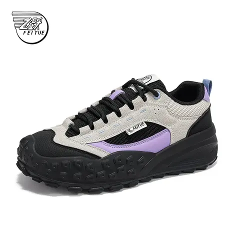 feiyue/飞跃厚底板鞋女2025春季新款低帮情侣拼色百搭休闲鞋A169商品大图