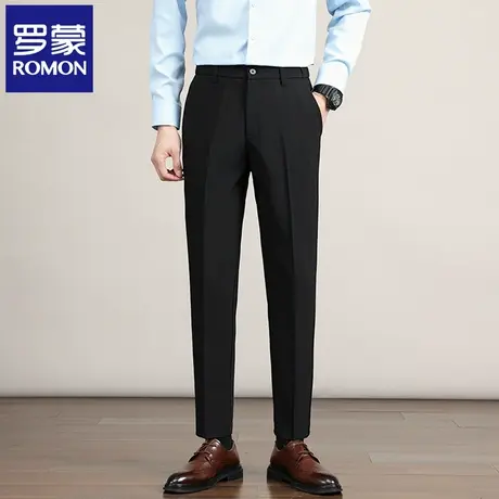 Romon/罗蒙小西裤男士夏季修身直筒长裤子商务休闲抗皱西装裤N3Z图片