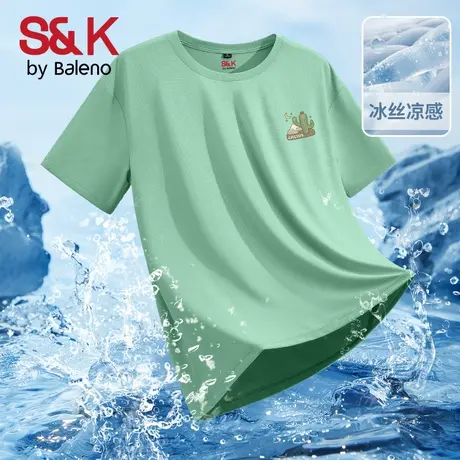 班尼路S&K系列仙人掌冰丝短袖男生t恤衫防晒凉感透气卡通潮流男装图片