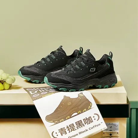 Skechers斯凯奇男鞋夏季青提黑咖熊猫鞋奶茶熊老爹鞋黑武士运动鞋商品大图