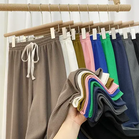 黑色阔腿裤女春秋季小个子垂感直筒裤女夏高腰2023年新款运动裤子图片