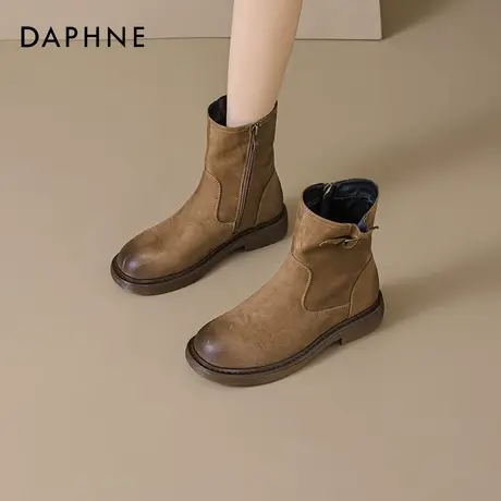 达芙妮美拉德靴子女2025夏季新款复古西部牛仔靴新疆旅游棕色短靴商品大图