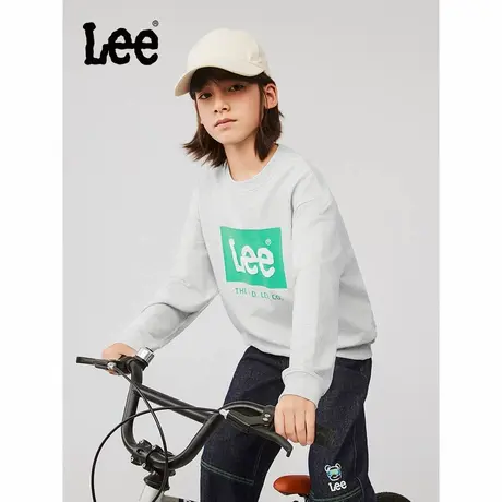Lee童装撞色印花圆领卫衣男童女童2025年秋季新款潮流宽松上衣图片
