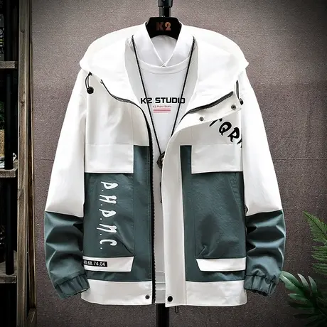 男士韩版潮流工装夹克2023新款春秋季休闲外套百搭棒球服情侣上衣商品大图