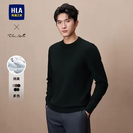 HLA/海澜之家轻商务Chic Ageless针织衫24秋季新款柔软保暖毛衣男图片