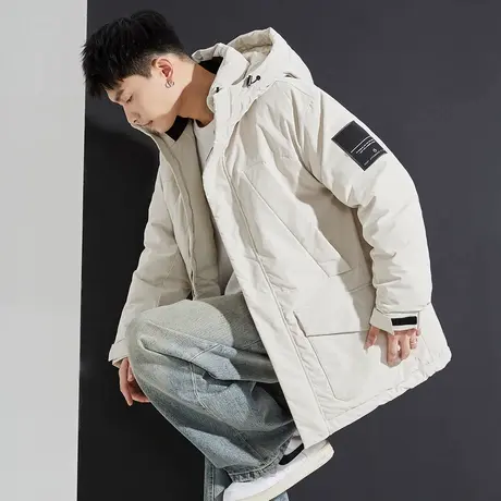 唐狮2023秋冬季新款棉衣男士连帽一手长工装加厚外套上衣服袄子潮图片