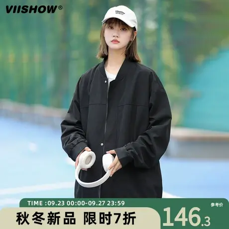 VIISHOW飞行员外套男春秋季日系复古休闲工装宽松潮牌夹克棒球服商品大图