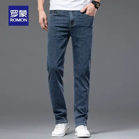 【官方正品】罗蒙中青年牛仔裤男春季新款百搭宽松直筒裤弹力长裤图片