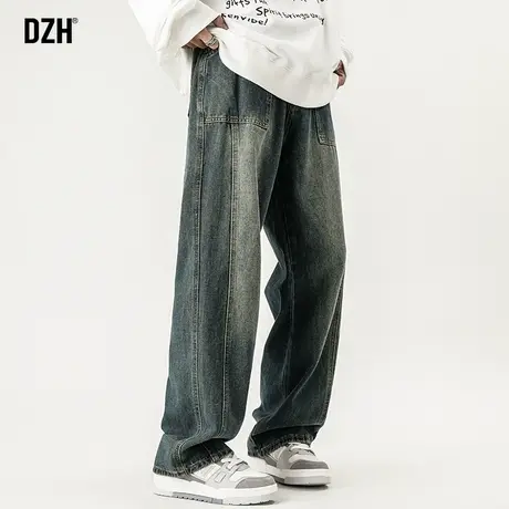 男士美式复古牛仔裤男直筒宽松秋冬款加厚裤子2023新款冬季牛子裤商品大图