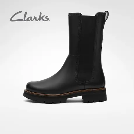 Clarks其乐女鞋冬季复古潮流烟筒瘦瘦靴切尔西靴齿轮鞋商品大图