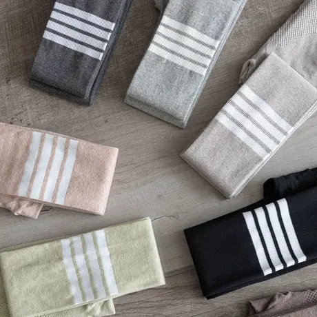 打底裤女外穿春秋款精梳棉裤条纹打底袜紧身显瘦燕麦色九分夜光裤商品大图