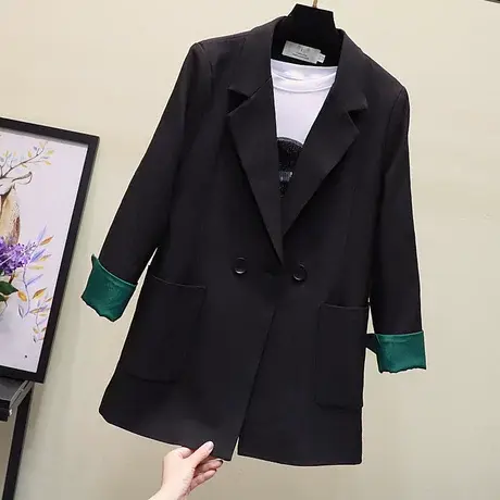 黑色西装外套女ins韩版2023网红设计感小众春秋季休闲西服英伦风图片