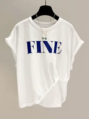 短袖t恤女2021夏季新款韩版ins潮不规则宽松设计感小众短款上衣服商品大图