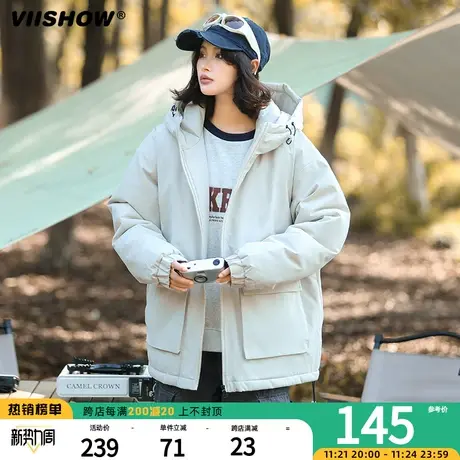 VIISHOW冬季棉服外套男加棉加厚潮美式工装冲锋夹克厚连帽棉衣夹商品大图