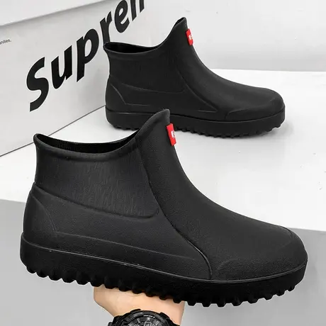 雨鞋男款防滑厨房鞋子男防水防滑钓鱼短雨靴男防水鞋男款户外轻便图片