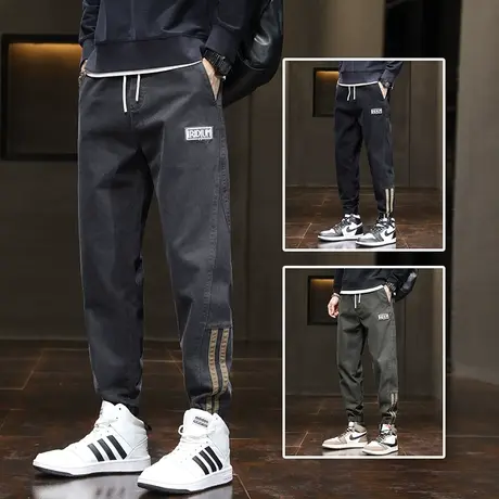 秋冬款痞帅潮牌工装休闲长裤男士束脚宽松冬季2023新款冬天男裤子商品大图